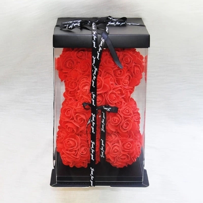 PE Roses Bear with More Colors Bear Roses for Christmas Gift  Rose bear China factory Valantines day gift