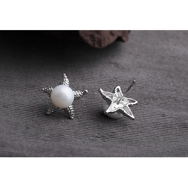Freshwater pearl starfish stud earrings