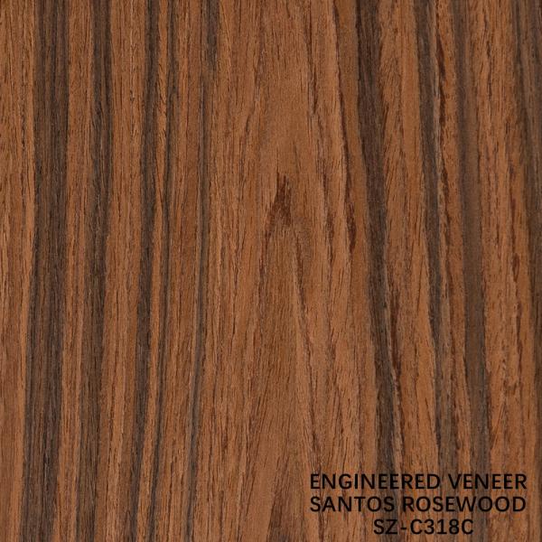 Engineered Santos Rosewood Wood Veneer Standard Size 2500*640mm Grade A For For Interior Furniture Face China Makes SZ-318C/318S