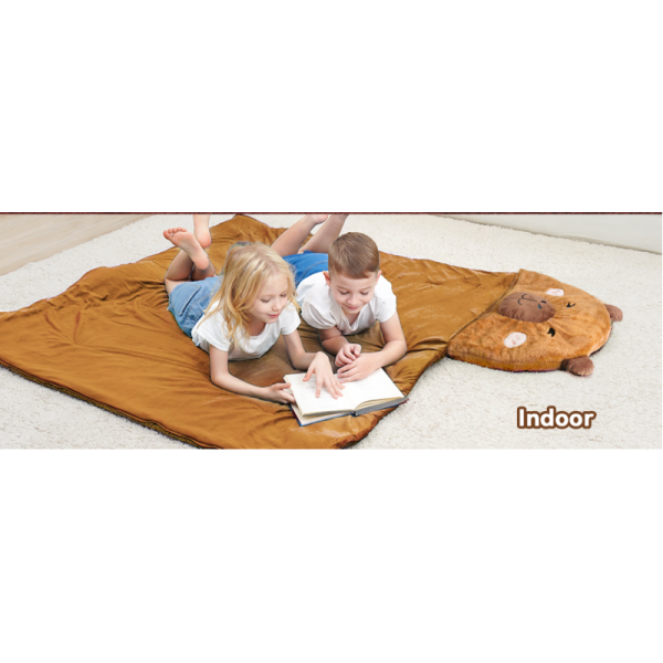 Kid Plush Capybara Slumber Bag, Toddler Girl Boy Nap Mat, 2 In 1 Brown Animal Pillow