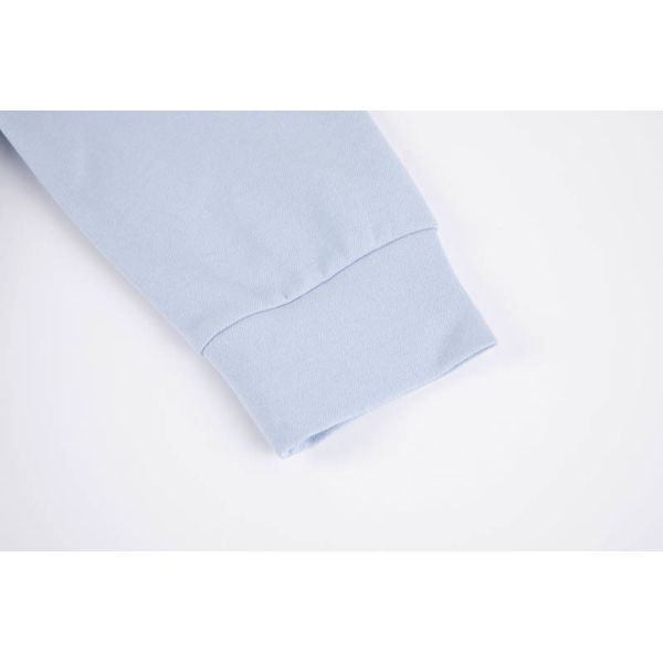 Men's Ice Blue Quarter-Zip Mock Neck Performance Pullover Hoodie with Polyester-Spandex Knit