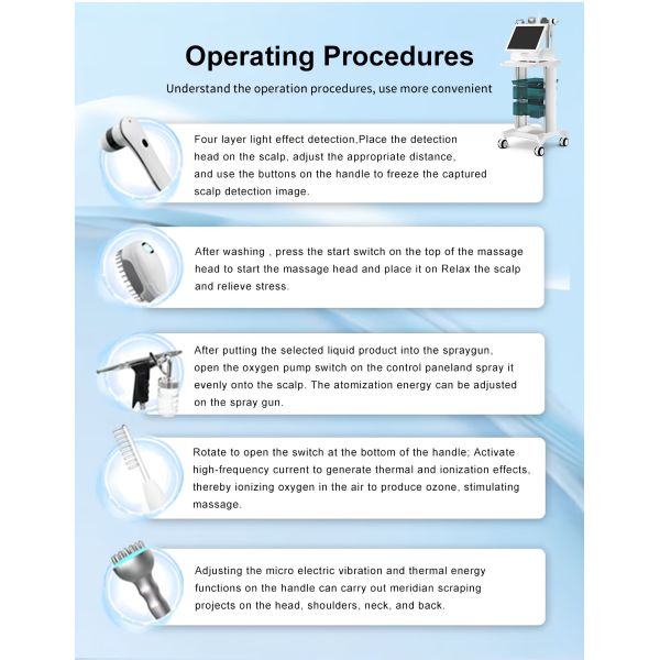 Scalp Detox Machine , Hair And Scalp Analysis Machine With Oxygen Spray / Scalp Massage Therapy