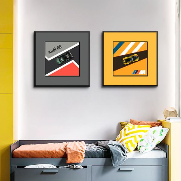 Electric Alloy Car Wall Murals Perfect Decoration for Home bh6