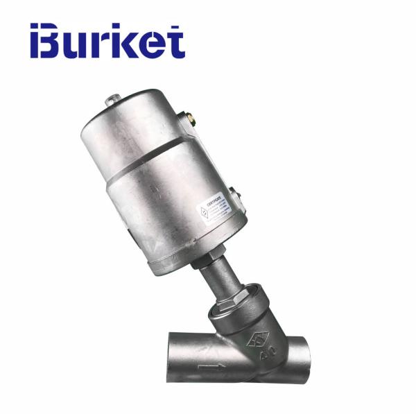 ss304 PN16 235psi Pneumatic  Sanitary Thread Ends Right Angle Seat Valve With Stainless Steel Actuator