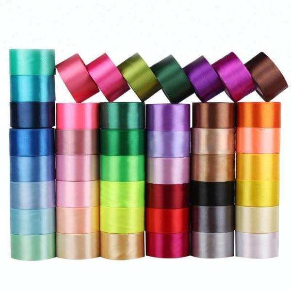 High Tenacity Customized Double Face 100% Polyester RPET Plain Silk Satin Ribbon Roll