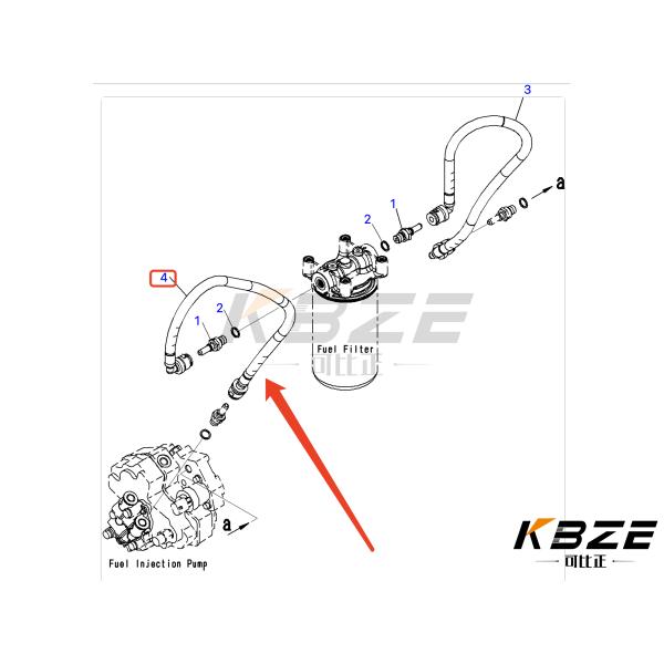 PC200-8 PC220-8 HIGH QUALITY FUEL FLEXIBLE HOSE 6754-71-9920 6754719920 FITS SAA6D107E-1