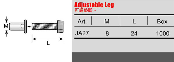 Threaded Rubber Base Furniture Leg for Adjustable Height Table Cabinet in Home Office