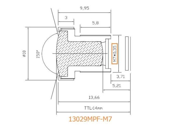 1/3 2.9mm F2.4 3Megapixel M8/M7 mount 140degree Wide Angle Lens for OV4689/AR0330