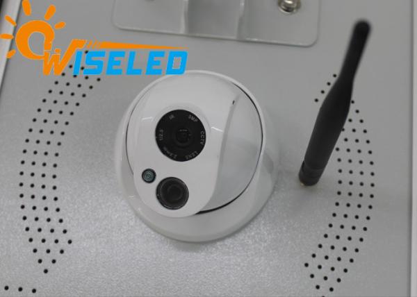 Camera Monitoring Solar Powered Led Street Lights 30W 40W With Red Strip Light