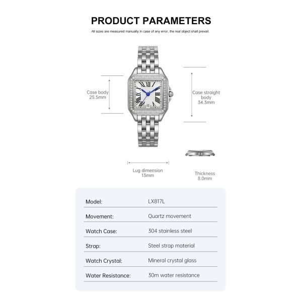 L'Onde Carrée: Women's Luxury Square Quartz Watch