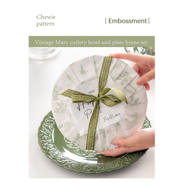 Европейское и британское влияние Зеленые фарфоровые посуды для устойчивого питания