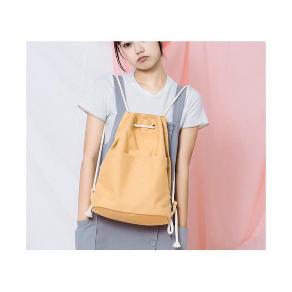 Lightweight Canvas Drawstring Backpack , School Bags For Girls PU Leather Pocket