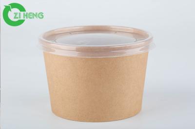 Bacia de sopa descartável natural do almoço 400ml do papel de embalagem da rigidez biodegradável