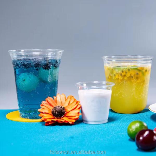 Custom 10/12/14/16/20/24 oz Cold PLA Disposable Cups with Lids Temperature Resistant