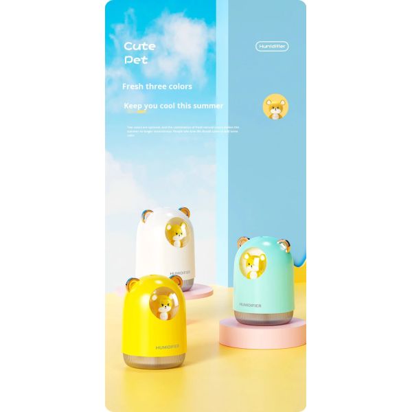 300ml Capacity Ultrasonic Nano Fine Mist Spray Humidifier USB Powered For Home Office
