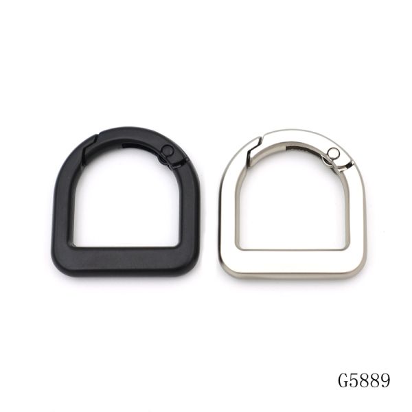 Matte Silver D Shaped Spring Ring Clasp for Handbag Making DIY Craft