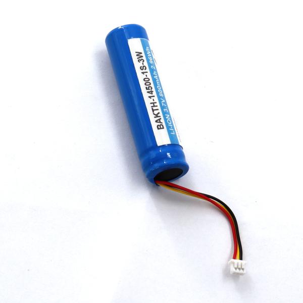 L'utilisation de la lumière de poisson BAKTH-14500-1S-3W 3.7V 800mAh Piles rechargeables au lithium-ion avec sortie de plomb