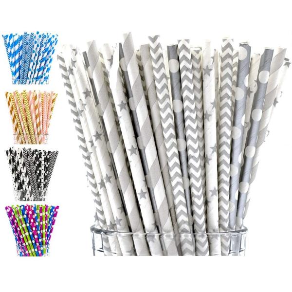 Fun Party Colored Polka Dot Disposable Paper Straws