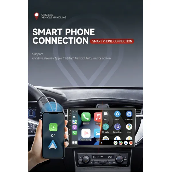 9 Inch HD Apple Android Auto Wireless Carplay Adapter With Radio APP