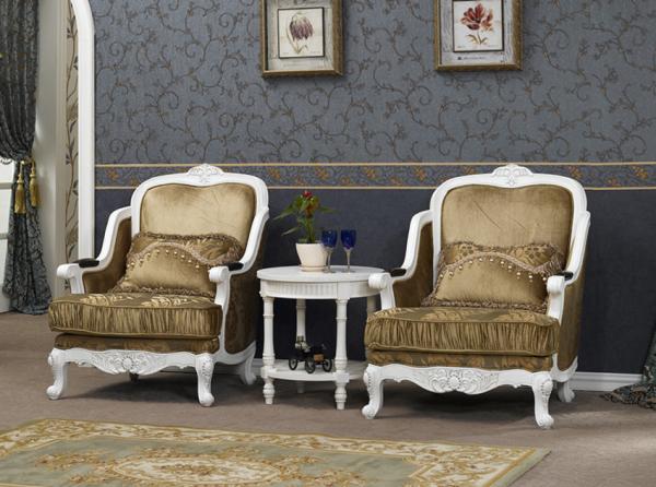 Italian Modern Classic Leisure Armchair Solid Wood Carved Elegant Princess Chair