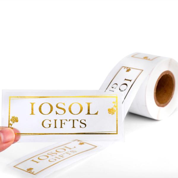 Gold Foil Logo Transparent Vinyl Sticker Die Cut  FSC certificated