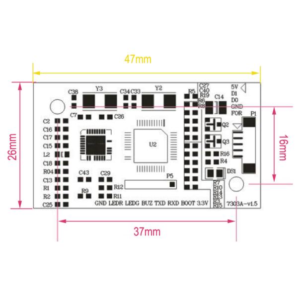 125 кГц двойной частоты RFID Reader 13.56 мГц RFID NFC Reader Arduino UART