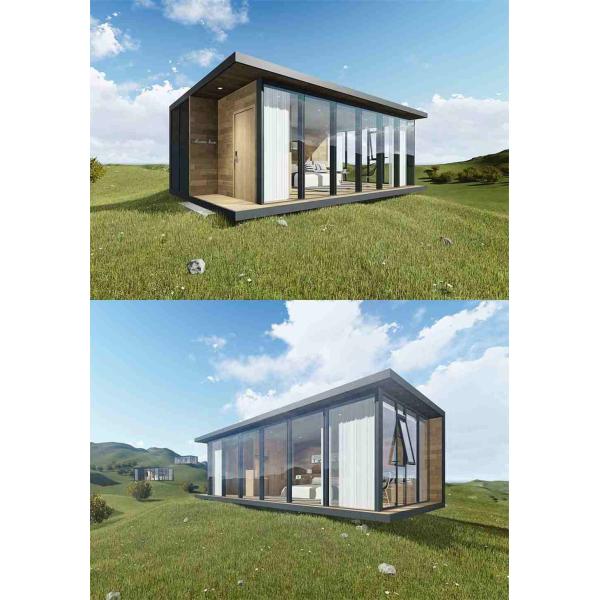 High-Grade Tempered Glass Mobile Home Wooden Interior Luxury Villa