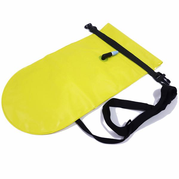 Green Light Weight 25*60cm Swim Tow Float Dry Bag Eco Friendly PVC