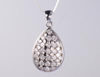 Pear Hollow Geometric 925 Sterling Silver Pendant For Women 925 Silver CZ Pendant Add A Touch Of Luxury To Your Jewelry Collection  925 Silver CZ Pendant 925 Silver CZ Pendant The Perfect Choice