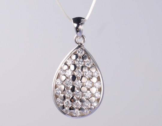 Pear Hollow Geometric 925 Sterling Silver Pendant For Women 925 Silver CZ Pendant Add A Touch Of Luxury To Your Jewelry Collection  925 Silver CZ Pendant 925 Silver CZ Pendant The Perfect Choice