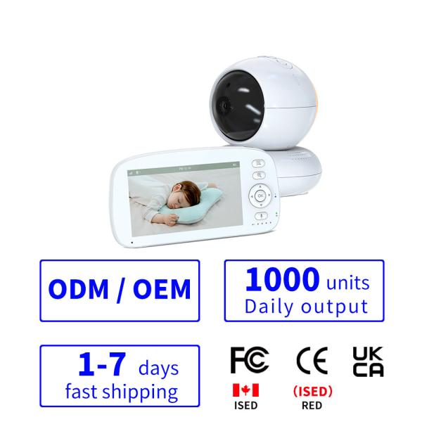 High Definition Infant Monitor Video Babyphone with 360°pan Tilt Zoom Camera and Optimal Temperature Range -20º 60C/F