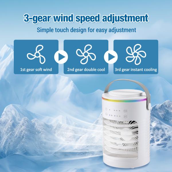 English Operating Language Table Fans Mini Air Conditioner for Water Cooling in Summer