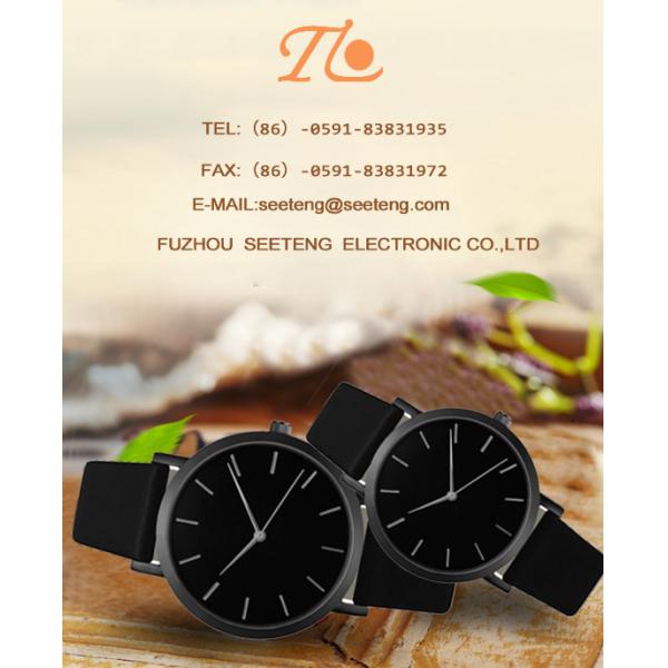Alloy wrist band couple watch PU leather couple watch black dial or white