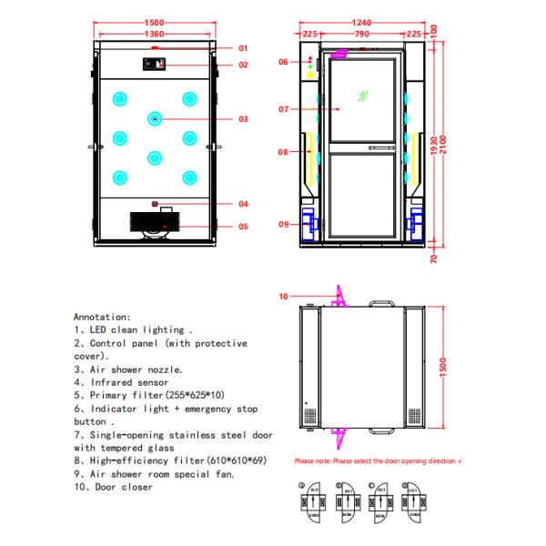 Dual-Person Air Shower | 304 Stainless Steel & Corrosion-Proof | ISO-Certified Pharma Design