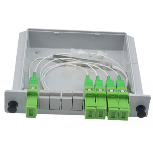 Grey SC APC 1x4 PLC Splitter Box Planar Waveguide Type for FTTH Systems