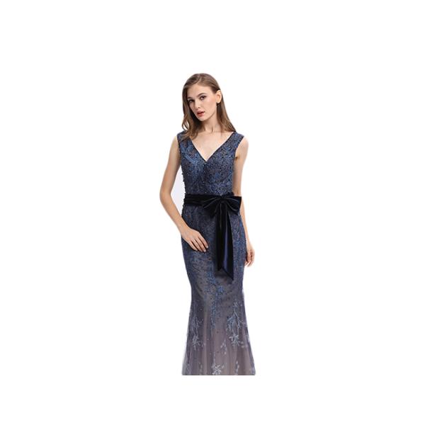 Snow Pattern Muslim Prom Dresses , Embroidery Fabric Muslim Evening Gowns