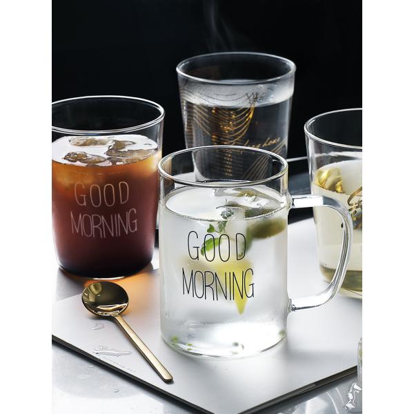 одностеночная стеклянная кофейная чашка 450мл с доказательством жары простого дизайна ручки