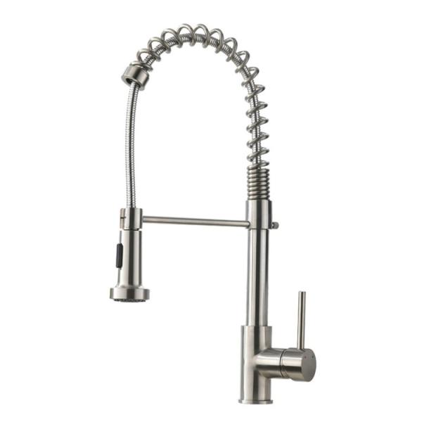 35mm Deck Mounted Single Handle Pull Out Kitchen Faucet Brushed