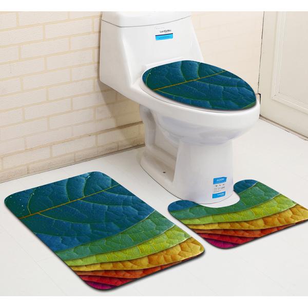 Polyester Sunflower Toilet Seat Cushion Toilet Lid Cover Set