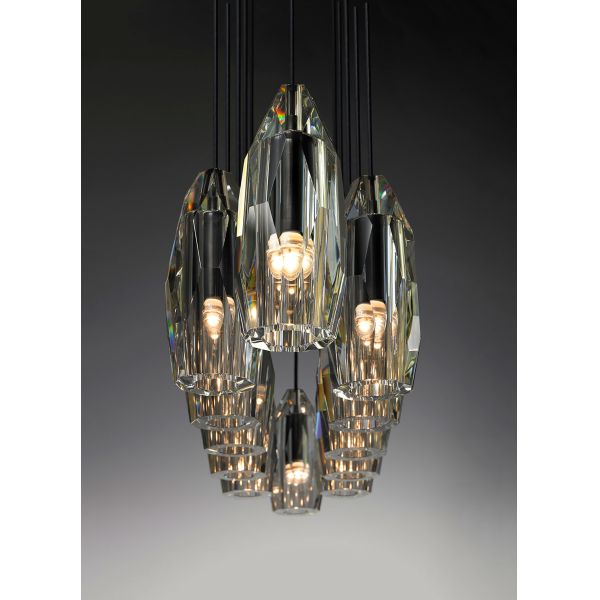 Yihao CHATELET Adjustable Height Linear Pendant Light with Brass Body and 50000 Hours Lifespan for Modern Living Room