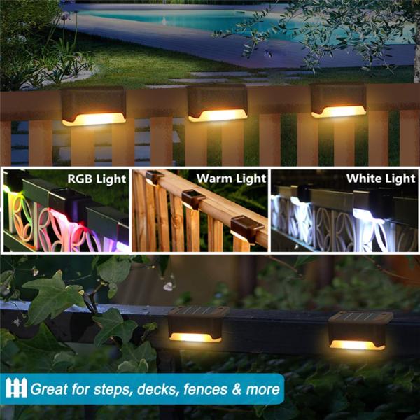 LED Solar Lamp Deck Lights Wall Stairs LED Outdoor Garden Lamp Solar Stair Light Waterproof Step Landscape Light