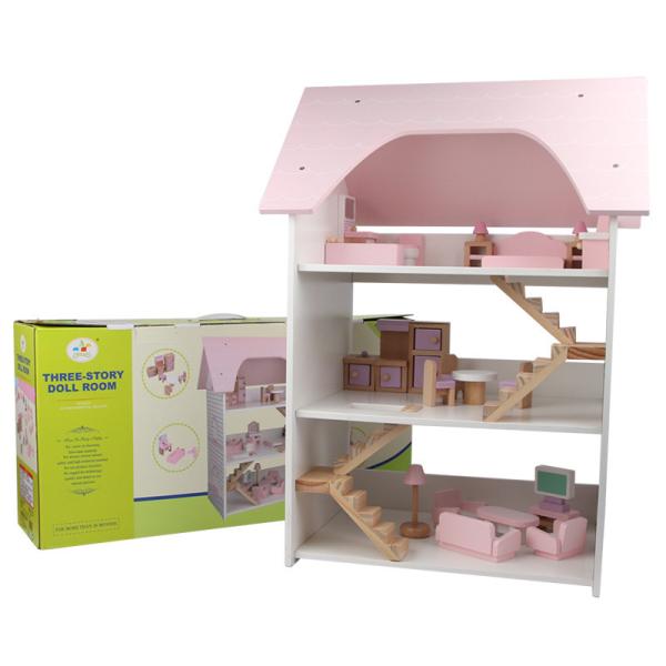 Mobília diminuta Barbie House Furniture de madeira da casa de boneca dos ornamento ISO9001
