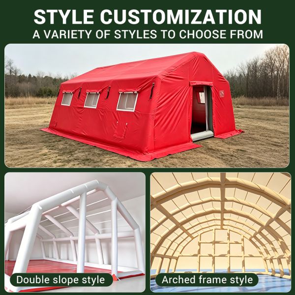 Custom Giant Inflatable Tent 0.9 mm PVC Airtight Emergency Shelter for Disaster Relief, Outdoor Camp, Event Rental OEM Factory