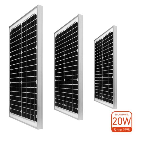 20W PERC Monocrystalline Solar Panel 435x350x25x20MM com pilha