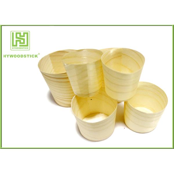 Disposable Pine Wooden Round Cup Mini Dessert Cup
