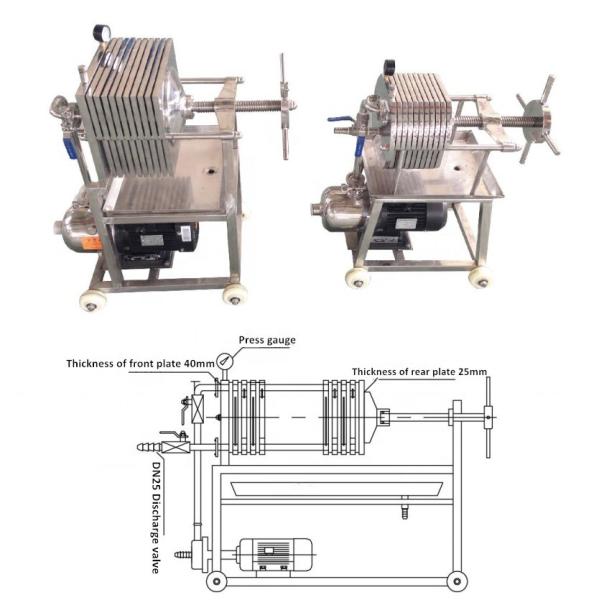 Food Grade Filter Press for Oil Industry Weight KG 25 Filter Area 0-7m2 Customizable