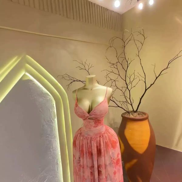 Elegant and Stylish Fitted Waist Maxi Dress - Floor-Length Long Dress