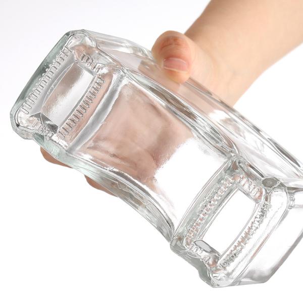 Professional Arc Shaped Glass Brandy Liquor Bottles for Beverage Industry