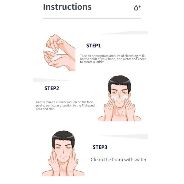 350g Charcoal Foam Cleanser Mens Skincare Products Black Head Remove