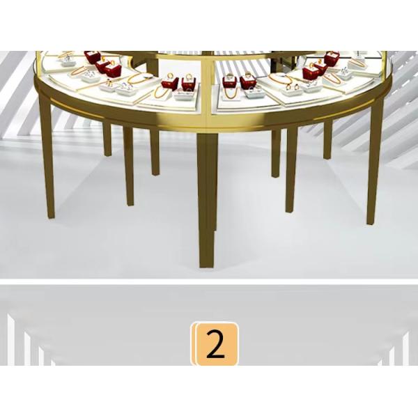 Round Curved Jewelry Display Cabinet Oval jewellery glass counter Custom